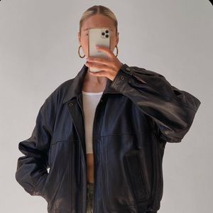 LEATHER JACKET: wild fable; oversized